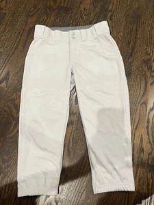 Mizuno Girls Youth Belted Low Rise Fastpitch Softball Pant, Grey, Youth Small - Picture 1 of 7