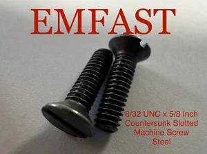 8/32 unc x 5/8 countersunk slotted steel machine screw slot unified course - Picture 1 of 4