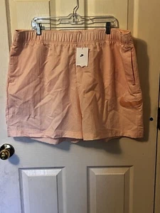 Nuevo con etiquetas Pantalones Cortos Nike Swoosh Tejidos Sueltos Calce Alto Fácil Rosa DM6752-610 Mujeres XXL - Imagen 1 de 7