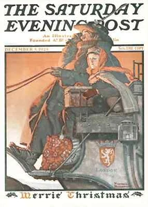 Saturday Evening Post 5. Dezember 1925 Norman Rockwell Cover Kunstdruck Weihnachten - Bild 1 von 2