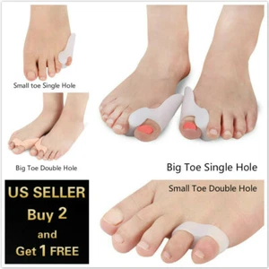 2pcs Silicone Gel Toe Separator Corrector Orthotics Straightener Bunion - Picture 1 of 9