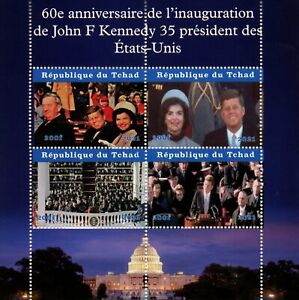 Chad 2021 CTO JFK Stamps John F Kennedy Inauguration US Presidents 4v M/S