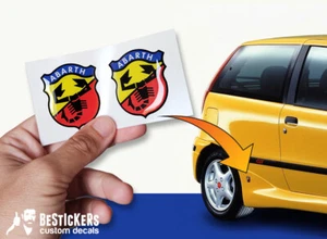 2 ADESIVI resina stemma rilievo 3d restauro minigonne punto gt abarth mk1 176 - Picture 1 of 1