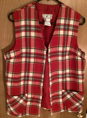 Colete James Pringle Weavers xadrez de lã feminino 16 Escócia Academia vintage - Imagem 1 de 4