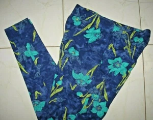 AVENUE - 14/16 - BLUE FLORAL PRINT COTTON STRETCH LEGGINGS - RUNS VERY SMALL - Picture 1 of 3