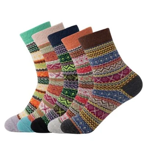 5 Pairs Women Thermal Lambs Wool Merino Winter Warm Heavy Duty Boot Socks 5-9 - Picture 1 of 10