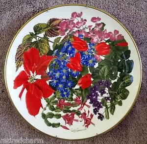 ❤️Wedgwood December Franklin Porcelain Flowers of the Year Plate 1978 Collect❤️ - Picture 1 of 3