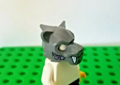 New! Lego Gray Tiger Mask for Head  Minifigure Body Part Gear Chima Fangs Teeth - Image 1 of 2