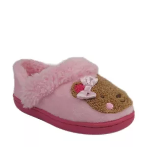 Zapatilla Wonder Nation Chenille Bear espalda cerrada niñas pequeñas talla 11-12 nueva con etiquetas - Imagen 1 de 8