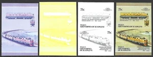 St. Vincent Grenadines - BEQUIA 1987 Train #24 Prog. Color Trial Proofs F/VF-NH - Picture 1 of 2
