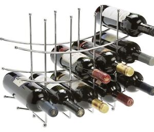 15 Bottle Chrome Metal Wine Rack Holder Designer Silver John Lewis