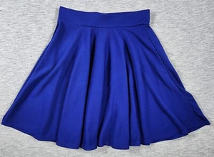 Versatile Flared Mini Skater Skirt Stretchy Above Knee Womens Size Medium Blue - Picture 1 of 7