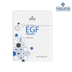 TREATIS EGF Peptide Mask Sheet 10pcs 100% Cotton / Paraben Free / Pigment Free - Picture 1 of 3