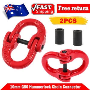 1Pair 10mm G80 Hammerlock Coupling Link Heavy Duty Alloy Steel Chain Connector - Picture 1 of 10