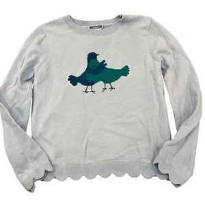 Jacadi Girls Light Blue Cotton Sweater With Bird Design Size 8A - Picture 1 of 4