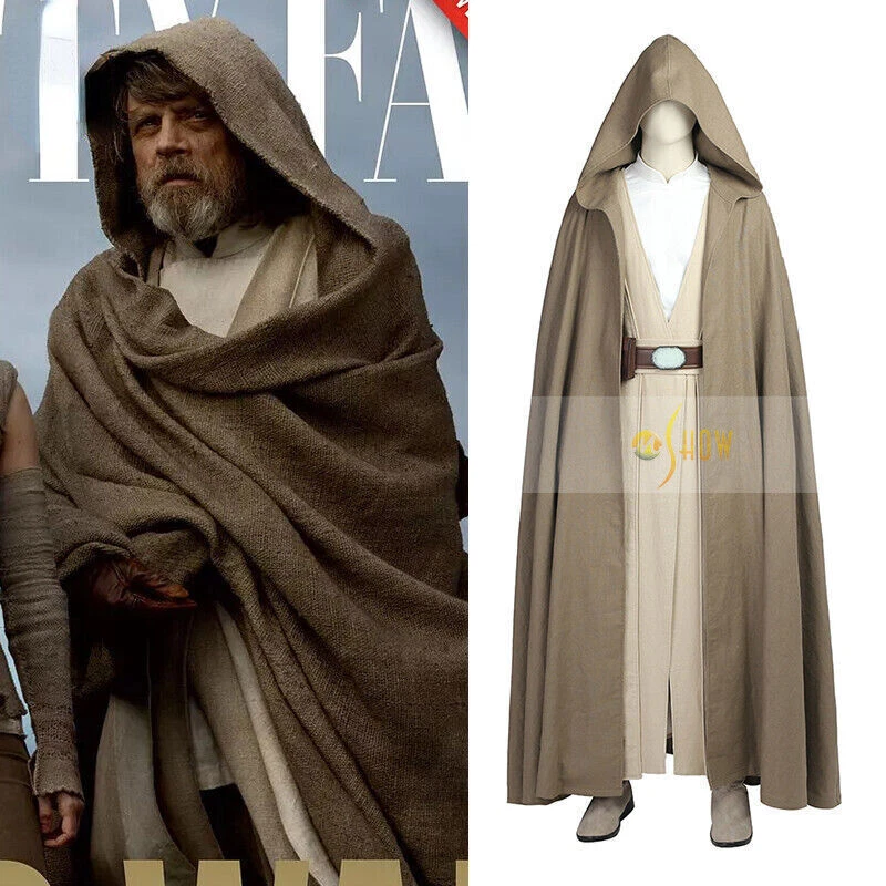 Disfraz de Luke Skywalker de Star Wars The Last Jedi túnica cosplay capa regalos Foto 1 de 4
