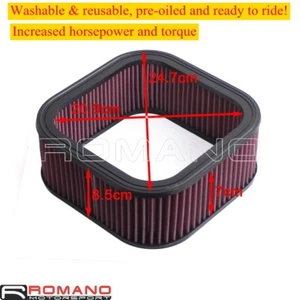 For Harley V-ROD Night/Street VRSCA Rectangle 2002-17 Intake Air Filter Cleaner - Picture 1 of 8