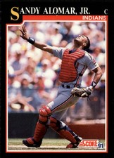 1991 Score Baseball #793 Sandy Alomar Jr. Error Indian's should say Indians'