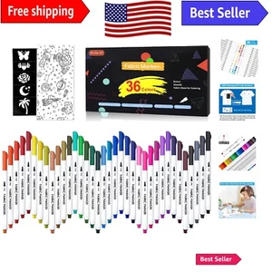 Non-Toxic Fabric Markers - 36 Colorful Pens for Safe and Creative DIY Projects - Picture 1 of 9