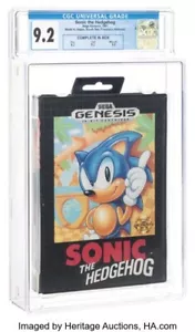 9.2 CIB NON SIGILLATO SONIC 1a stampa CGC strappo sulla copertina arte sega Genesis, 1991 - Foto 1 di 2