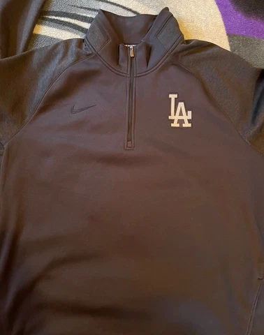 MLB Los Angeles Dodgers Nike Dri-Fit Baseball Black 1/4 Zip Sweatshirt Size XXL Cover