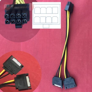 Câble Adaptateur alimentation SATA vers carte graphique 8 pins PCI-E 8 / 6+2 pin - Bild 1 von 2