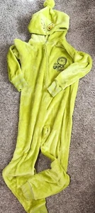 Justice Girls Grinch Hooded Full Zip 1 Piece Pajamas-7/8 Small - Picture 1 of 8