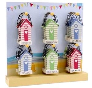 Strandhütte Hängeschild Retro Meer Botschaft Plakette 9x6 cm Wohnkultur Geschenk - Bild 1 von 3