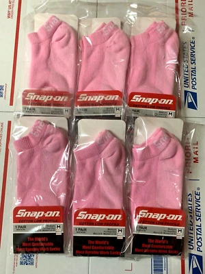 NEW 6 Pairs Women's Pink Snap On Tools LOW Profile Socks Medium FREE Shipping - Image 1 of 2