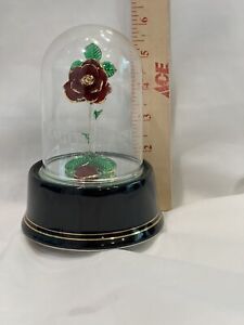 Beauty And The Beast Enchanted Rose Domed Music Box