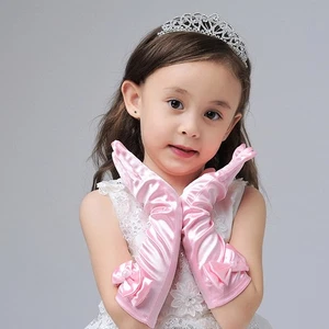 Girl Lace Gloves Kids Dress Gloves Wedding Gloves Girls Satin Gloves - Imagen 1 de 11