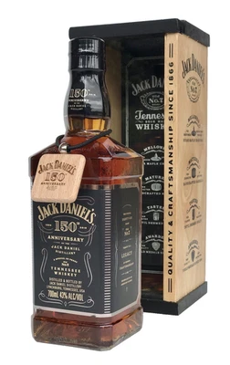 Jack Daniels 150th Anniversary 700ml Bottle Full/Sealed  "150th" Tag Timber Box - image 1 of 4