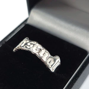 Anillo de texto de plata esterlina Arsenal FC (elige talla) - mercancía oficial nueva - Imagen 1 de 6