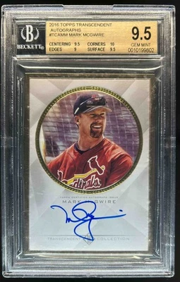Topps Transcendent Mark McGwire 2016 marco dorado automático #22/52 BGS 9,5/10 Foto 1 de 2