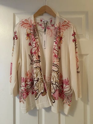 Cárdigan Floral Nuevo con Etiquetas CHICO’S Summer Romance-Talla 3 (XL) Foto 1 de 4