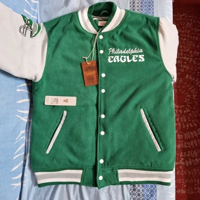 Chaqueta Universitaria Mitchell Ness Philadelphia Eagles Princesa Diana Nueva con Etiquetas: GRANDE Foto 1 de 4