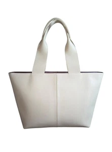 Bolso de Mano Freja New York Lafayette Avena Blanco Cuero Vegano Grande 13/19"X11"X5.5" - Imagen 1 de 14