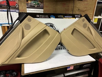 BMW E70 X5 2007-2013 Juego de tarjetas de panel de puerta lateral trasera izquierda y derecha beige tostado par Foto 1 de 4