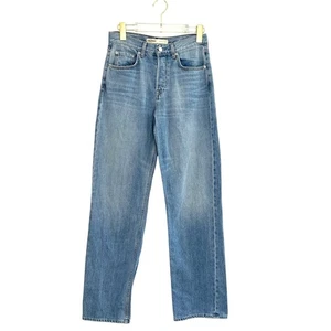 Pantalones de mezclilla GRLFRND The Bella tiro bajo novio en Santa Mónica talla 24 botón mosca - Imagen 1 de 10