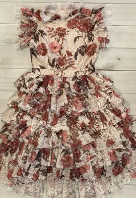 Mia Joyfolie Anouk Petticoat Dress Ivory Floral Girls Size 14 - Image 1 of 4