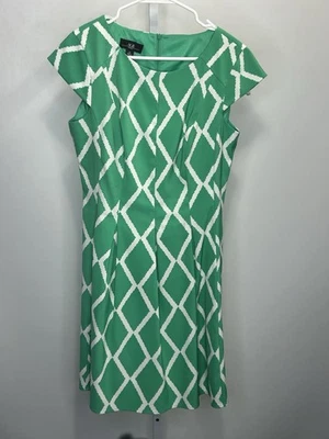 Vestido geométrico verde para mujer AGB, talla 12.  1L Foto 1 de 4