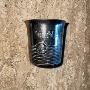 Silverplate Shot Glass “just a thimbleful” Measurer Barware Death Valley Ca - Picture 1 of 4