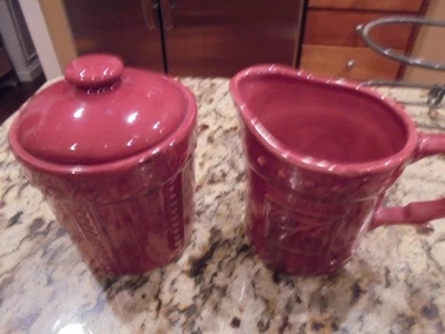 Signature Sorrento Burgundy/Beaujolais sugar bowl & creamer mint condtn low ship - Image 1 of 2