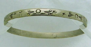 SCHÖNER VINTAGE NACHLASS HANDGEFERTIGTER MEXIKANISCHER STERLINGSILBER ARMREIF ARMBAND, 7,5" - Bild 1 von 1