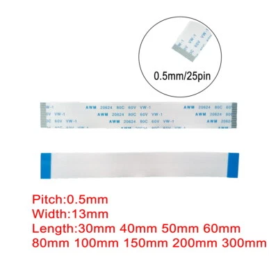 25Pin 0.5mm Pitch FFC FPC Flexible Flat Cable AWM VW-1 20624 80C 60V A+B Type - Image 1 of 3