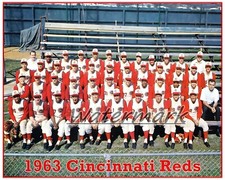 MLB 1963 Cincinnati Reds Color Team Picture 8 X 10 Photo Picture