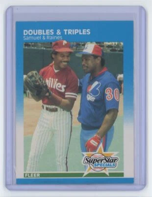 1987 FLEER BASEBALL JUAN SAMUEL/TIM RAINES . PHILADELPHIA PHILLIES/MONTREAL - Image 1 of 2