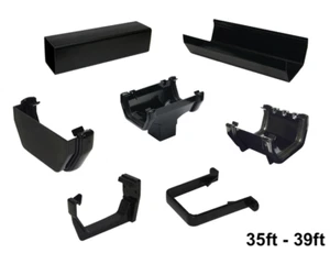 Full Set Square Line Black Guttering For Static Caravan 35ft 36ft 37ft 38ft 39ft - Picture 1 of 6