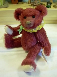 Cranberry Artist Teddy * Cathy Peterson 2011 Roosevelt Bear Co * Handmade mohair - Picture 1 of 12