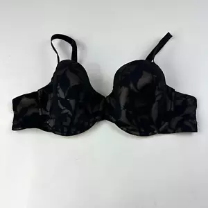 Sujetador Third Love 38B 1/2 Follaje Negro Demi Con Aros Ligeramente Acolchado Cierre Trasero - Imagen 1 de 9